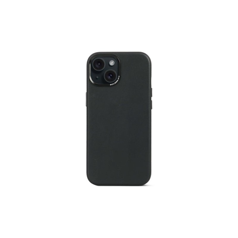 Decoded Leather Backcover für iPhone 15 Black